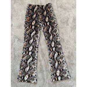 CALLIPYGIAN Women's Size 0 Snake Print Ankle Flare Velour Stretch Pants NWT $195